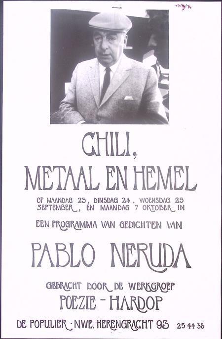 Gedichten over Chili met bijeenkomst op poster (lijst optie), Verzamelen, Posters, Nieuw, Overige onderwerpen, Met lijst, Verzenden