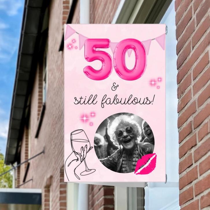 XXL Raambord 50 jaar Sarah - Personaliseerbaar met foto, Hobby en Vrije tijd, Feestartikelen, Abraham of Sarah, Nieuw, Versiering