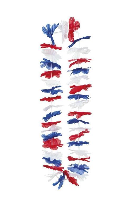 Hawaii Krans Rood Wit Blauw, Hobby en Vrije tijd, Feestartikelen, Nieuw, Verzenden