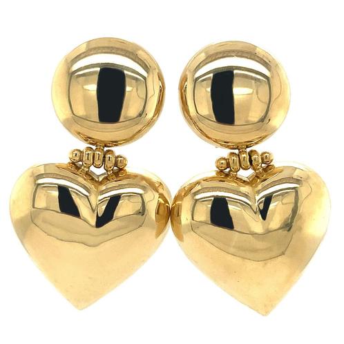Gouden hart oorhangers 18 krt, Sieraden, Tassen en Uiterlijk, Oorbellen, Nieuw, Ophalen of Verzenden