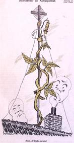 Gerard Adolf Boon en radio op spotprent (lijst optie), Antiek en Kunst, Kunst | Litho's en Zeefdrukken, Verzenden