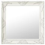 vidaXL Wandspiegel barok stijl 60x60 cm wit, Nieuw, Verzenden
