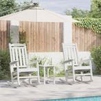 vidaXL Tuin Schommelstoel 3 pcs Wit 38 x 38 x 46cm Kunststof, Verzenden, Nieuw, Plastic