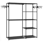 Zwarte Metalen Kledingkast met 8 Planken en Haken, Verzenden, Nieuw