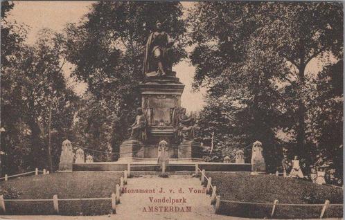 AMSTERDAM - Monument J. v. d. Vondel Vondelpark, Verzamelen, Ansichtkaarten | Nederland, Verzenden
