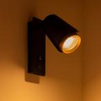 Bedlamp Zwart/ Goud | Tulip | USB+C oplaadpoort, Huis en Inrichting, Ophalen of Verzenden, Nieuw, Metaal, Modern