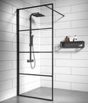 Douchewand Essos 80 x 200 cm zwart inloopdouche douchecabine
