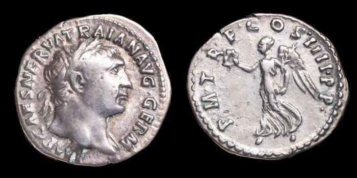 Romeinse Rijk. Trajan (98-117 n.Chr.). Denarius PM TRP COS, Postzegels en Munten, Munten | Europa | Niet-Euromunten