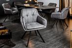 Draaibare designstoel MR. LOUNGER grijs met armleuning -, Huis en Inrichting, Stoelen, Ophalen of Verzenden, Nieuw