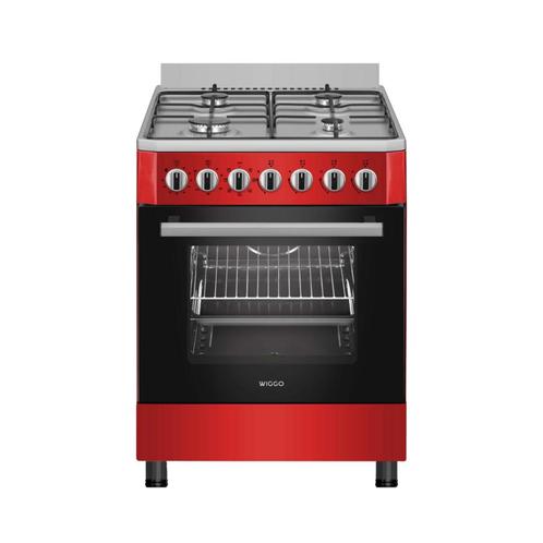 Wiggo WO-E605R(RX) Serie 5 - Gasfornuis - Rood Rvs, Witgoed en Apparatuur, Fornuizen, Nieuw, Verzenden