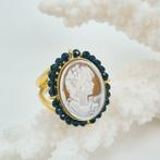 Zilver, Verguld - Ring - CAMMEO met de hand gegraveerd