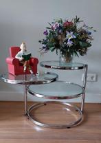 Leitmotiv - Bijzettafel - Double Swivel - glas/metaal, Antiek en Kunst