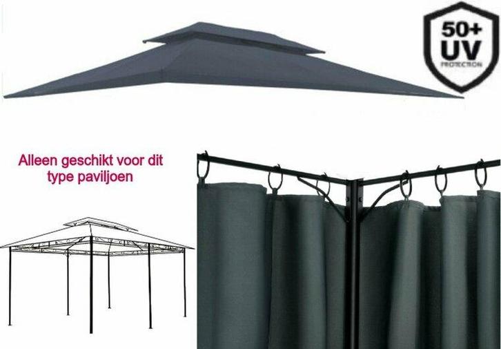 Set Dak en Wanden Antraciet - 360 x 260 - Paviljoen 6 pot..., Tuin en Terras, Overige Tuin en Terras, Verzenden