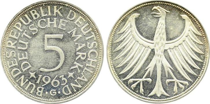 5 Mark Duitsland 5 Dm 1963 G Sammleranfertigung keine Pol..., Postzegels en Munten, Munten | Europa | Niet-Euromunten, Verzenden