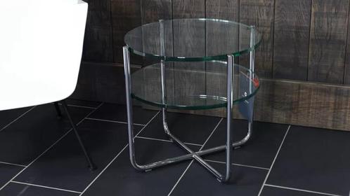 Gispen Today 425 bijzettafel chrome frame, Huis en Inrichting, Tafels | Bijzettafels, Zo goed als nieuw, Glas, Ophalen of Verzenden