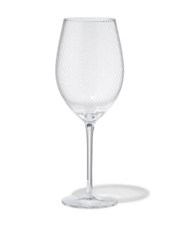 HEMA Rode wijnglas 610ml Bergen glas twist reliëf beschikbaar voor biedingen
