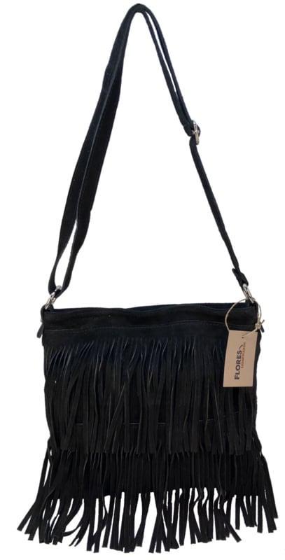 Back to the Sixties Suede Franje tas (zwart), Sieraden, Tassen en Uiterlijk, Tassen | Schoudertassen, Nieuw, Verzenden