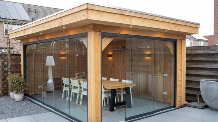 EXCLUSIEVE DEAL! Plat dak overkapping van 5x3m, Tuin en Terras, Overkappingen, Veranda, Nieuw, Ophalen of Verzenden