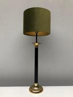 Tafellamp vierkant brons, Velours kap Ø 30 cm taupe