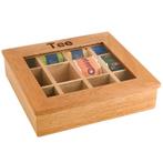GGM Gastro | Theedoos - Hout - 12 vakken - met venster & |, Verzenden, Nieuw in verpakking