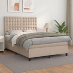 vidaXL Boxspring met matras kunstleer cappuccinokleurig, Overige materialen, Bruin, Verzenden, Nieuw