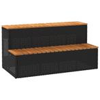 vidaXL Hottub-opstap 100x50x50,5 cm poly rattan&massief, Verzenden, Nieuw
