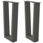 vidaXL Eettafelpoten 2 st V-vormig 28x(42-43,3) cm staal, Verzenden, Nieuw