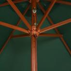 Parasol 270x270 cm houten paal groen (Parasols-Zonwering), Nieuw, Verzenden