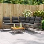 vidaXL 2-delige Loungeset met kussens poly rattan grijs, Tuin en Terras, Tuinsets en Loungesets, Verzenden, Nieuw, Rotan, Loungeset