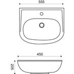 Horus Keramische Wastafel 56X45 Cm Wit, Doe-het-zelf en Verbouw, Ophalen of Verzenden, Nieuw