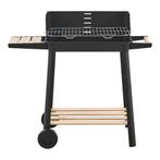 Houtskool BBQ Ari met zijpanelen 78x86x30 cm zwart en houtkl, Tuin en Terras, Houtskoolbarbecues, Verzenden, Nieuw