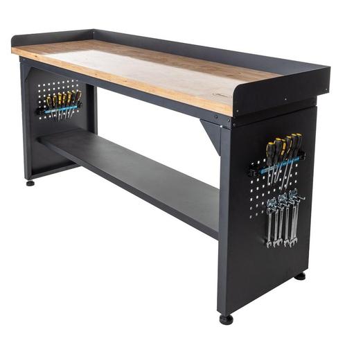 Datona Werkbank PRO - eiken werkblad - legbord - 200 cm -, Doe-het-zelf en Verbouw, Werkbanken, Nieuw, Ophalen of Verzenden