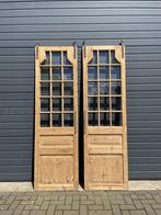 Vintage dubbele schuifdeuren, inclusief rail en hangsysteem., Nieuw, Hout, Inclusief glas