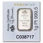 1 gram - Platina .999 - PAMP, Switzerland - Verzegeld, Postzegels en Munten