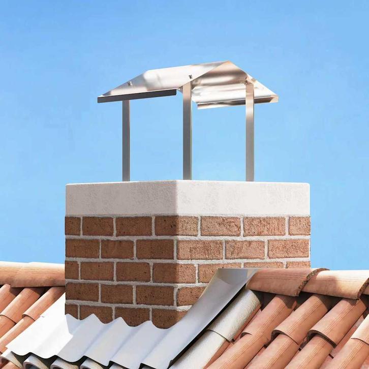 vidaXL Rookkap Zilver 40 x 40 x 37.5 cm Roestvrij staal, Huis en Inrichting, Haarden, Nieuw, Verzenden