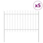vidaXL Tuin Hek Wit 8.5 x 0.8 m Poedergecoat staal, Verzenden, Nieuw, IJzer