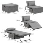 TRUUSK 4-in-1 Eenpersoonsbed Gastenbed Vouwbed Stoel Ottoman, Verzenden, Nieuw