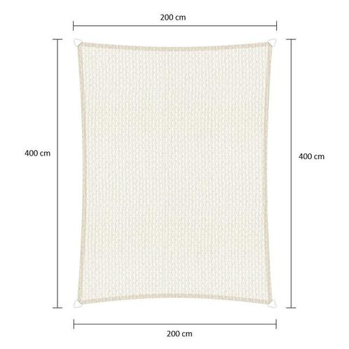 Rechthoek schaduwdoek - Wit  - Waterdoorlatend - 2,0 x 4,0 m, Tuin en Terras, Schaduwdoeken, Ophalen of Verzenden