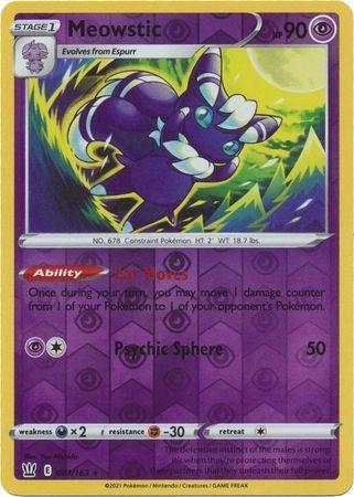 Meowstic 061/163 reverse holo Battle Styles, Hobby en Vrije tijd, Verzamelkaartspellen | Pokémon, Losse kaart, Nieuw, Foil, Ophalen of Verzenden