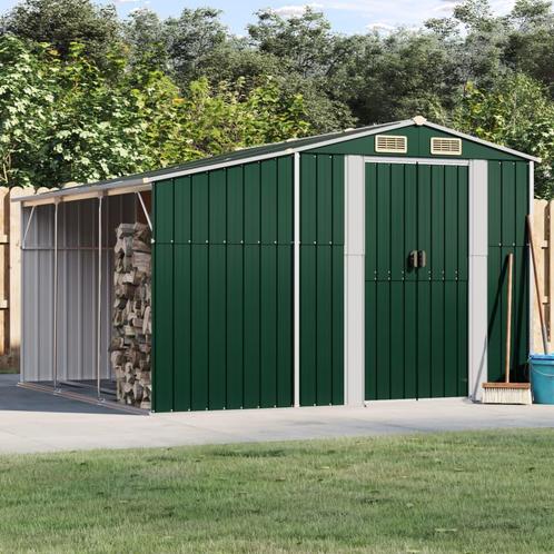 vidaXL Tuinschuur 277x279x179 cm gegalvaniseerd staal groen, Tuin en Terras, Tuinhuizen, Nieuw, Verzenden