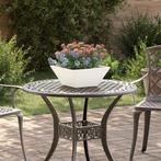vidaXL Tuin Kom Bloempot Wit 35x35x15 cm Staal, Minder dan 30 cm, Verzenden, Minder dan 60 cm, Nieuw