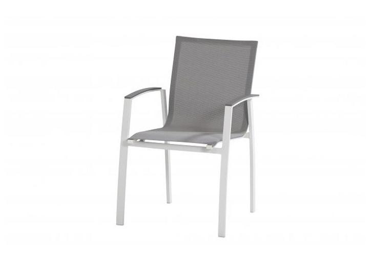 Taste by 4 Seasons Torino stapelbare tuinstoel grijs met wit, Tuin en Terras, Tuinsets en Loungesets, Ophalen of Verzenden