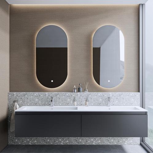 Badkamermeubelset BWS Anubis 180cm 2 Laden Mat Zwart Met, Doe-het-zelf en Verbouw, Sanitair, Bad, Nieuw, Ophalen of Verzenden