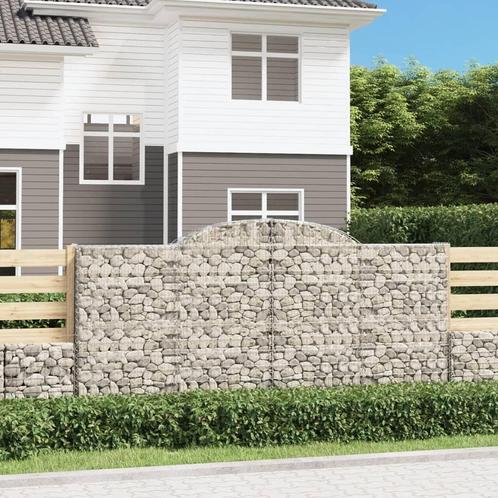 vidaXL Schanskorf gewelfd 300x50x140/160 cm gegalvaniseerd, Tuin en Terras, Bloembakken en Plantenbakken, 100 cm of meer, Nieuw