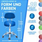 TRESKO Rolkruk met rugleuning, blauw, werkkruk, in hoogte ve, Verzenden, Nieuw