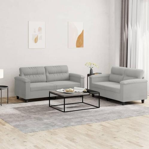 vidaXL 2-delige Loungeset met kussens microvezelstof, Huis en Inrichting, Banken | Bankstellen, Nieuw, Stof, Vierpersoons of meer