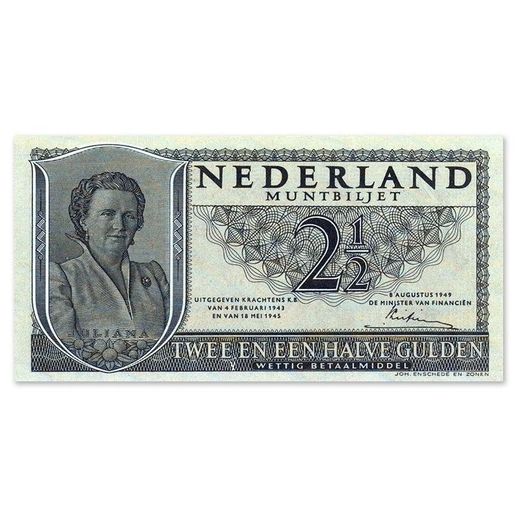 2,5 Gulden Juliana 1949 UNC, Postzegels en Munten, Bankbiljetten | Nederland, Verzenden