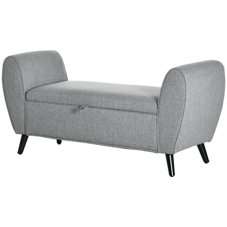 Bankbed - Comfortabel - Opbergruimte - Lichtgrijs, Huis en Inrichting, Banken | Bankstellen, Nieuw, Stof, Ophalen of Verzenden