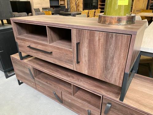 Sparta tv-dressoir, dark almond, Huis en Inrichting, Kasten | Televisiemeubels, Nieuw, Metaal, Overige materialen