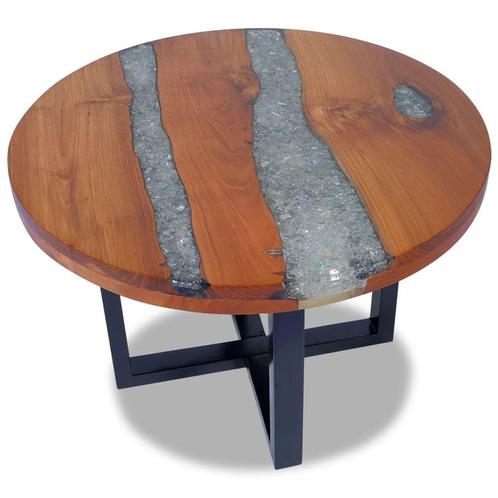 Salontafel Teakhout 60cm - Retourdeal - Stijlvol & Uniek..., Huis en Inrichting, Tafels | Salontafels, 50 tot 100 cm, Rond, Nieuw
